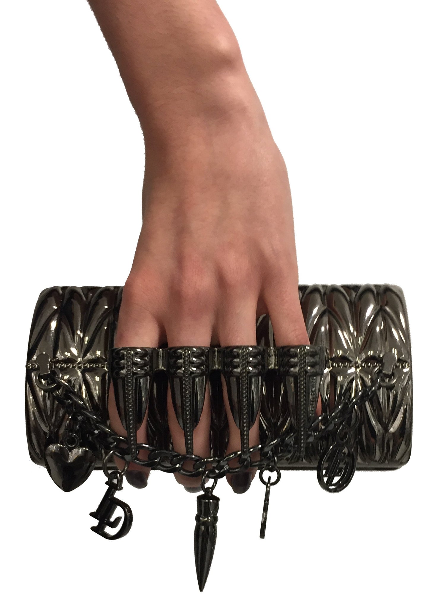 CLAW CHARM MINAUDIÈRE / CLUTCH GUNMETAL