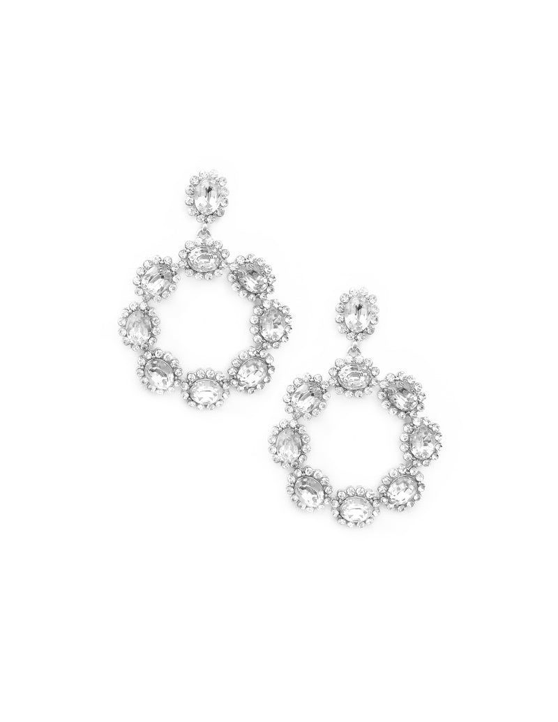 Crystal Ring Earrings - 5 COLORS