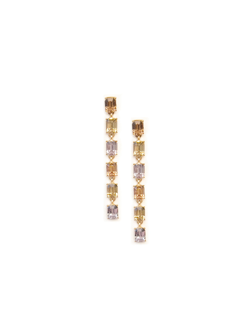 Crystal Emerald Cut Drop Earrings