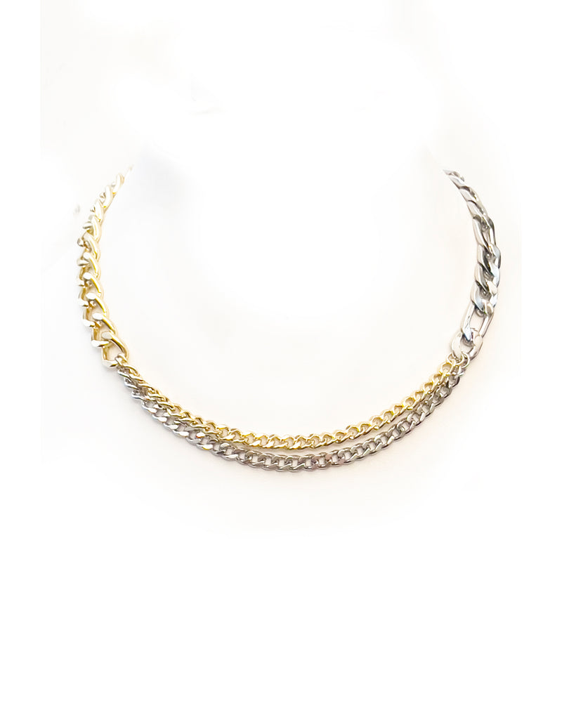 Two-tone Draped Chain Necklace
